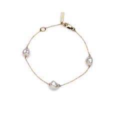 아우토레모다 9K 옐로 골드 소피아 펄 브레이슬릿