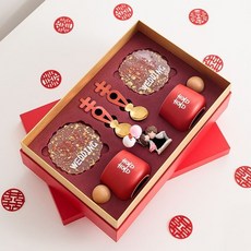 婚禮對杯結婚禮物 喜慶對杯 情侶對杯禮盒 送新人 夫㛿 送新娘 閨蜜姐妹朋友 杯子, 1個, 好事發生小套裝配亞克力杯墊