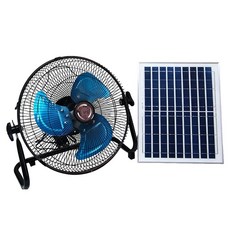 太陽能充電風扇 15W 12000mAh 大容量電池 3檔風速 USB充電 戶外露營擺動, 太陽能趴地扇, CSHZ