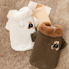 제이독 강아지 겨울 퍼카라 내부안감 퀼팅 패딩점퍼, 브라운, 1개