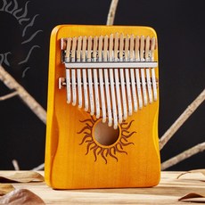 초보자용 풀 우드 메이플 사운드 홀 음비라 21 키 17, 17 keys yellow, 1개