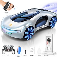 多巴胺EV新能源概念遙控車 跑馬燈噴霧模型 手勢感應, 1個, 新品概念車白色 手柄 手錶  1套