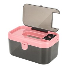 shangren 물티슈 워머 물티슈 히터 야간 조명 스마트 기능 55/60/65°C 온도 조절 휴대용 USB 충전 가정용 및 아동용, 휴대용 USB 아기 물티슈 워머, 분홍색