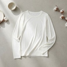 유니클로 히트텍 크루넥 긴팔 티셔츠 화이트 발열내의 이너웨어
