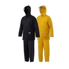 작업용 코트형 황색 오토바이·배달퀵 우의 비옷