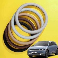 자동차핸들커버 자동차핸들 아이오닉5 커버 쿨매쉬 땀흡수 미끄럼방지 스티어링휠, 매쉬 원형_새들브라운, 본상품선택