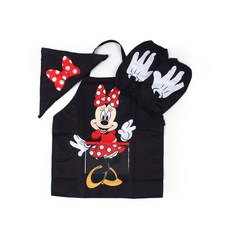 미니마우스 클래식 앞치마 토시두건 3종세트, 대
