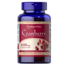 퓨리탄프라이드 크랜베리 4200mg 비타민C E 소프트젤 Puritans Pride Cranberry Fruit Concentrate, 250정, 1개