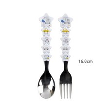 里和 韓國製 304不鏽鋼兒童餐具 車車造型學習餐具組 (學習筷/湯匙/叉子/學習杯/學習碗/餐盤/便當盒), 1個, 星星湯叉, Multi-color, 學習筷/湯匙/叉子/學習杯/學習碗/餐盤/便當盒