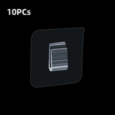 벽 접착 후크 투명 와이어 선반 랙 마운트 펀치 주방 욕실 비 추적 스티커 홀더, 1. 10Pcs