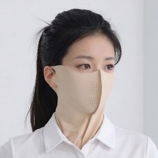 스탠다드엔 자외선차단 쿨링 골프 마스크 롱넥, 베이지, 1개