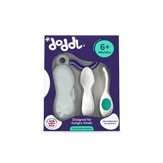 doddl 嬰兒學習餐具二件組 (附收納盒), 湖水綠, 1個