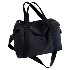 日式好文青 行李袋 旅行包 手提行李袋 防水斜背肩背側背健身包, 黑色 - 外側口袋 可插拉桿, 1個