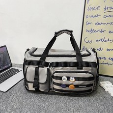 Cone Knows MY /BAG/ 運動健身包 大容量多功能旅行袋 時尚耐用單肩斜挎包, 【灰色】大容量旅行包, 1個