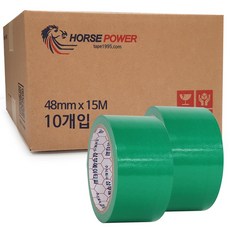 홀스파워 국산 청테이프 녹색 48mm x15M, 10개