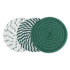 북유럽 감성 코튼 프리미엄 냄비받침(3P), B. 그린, 1개