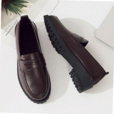 플랫로퍼 여성 가죽 디자인 낮은굽 2컬러