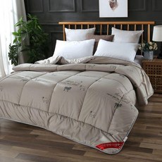 천연 양털 이불 호주 속통 두꺼운 사계절 겨울용 보온 호주산 봄가을용 따뜻한 봄가을 뉴질랜드 침구 매트리스, 그레이