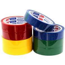 칼라 비닐테이프 40M / 반투명 OPP테이프 색테이프, 24mm(2개입) 빨강