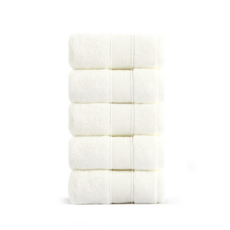 록신 호텔수건 타월 코면사 부드러운 540GSM 40수 5종세트, 화이트, 5개