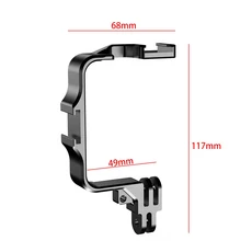 휴대용 콜드 슈 브래킷 거치대 프레임 수중 손전등 고프로 13 DJI 액션 4 5 카메라 케이지 다이빙 LED용, 실버 - 케이지 없음