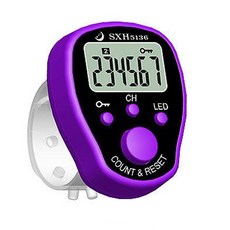 【傻瓜批發】(G14) 電子計數器 手指計數器 念佛 五組記數區 LED燈 計數鎖定 輕巧攜帶方便 排隊點人頭, 1個, (G14)電子計數器-紫