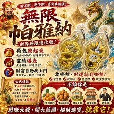 無限帕雅納 窮神自動避讓 招財 水龍 佛牌 聖物, 1個
