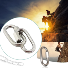 아이맥스몰 스텐 퀵링크 카라비너 등산 캠핑용 잠금 고리 4mm 5mm 6mm 7mm 8mm 10mm 12mm, 1개, silver