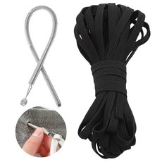 모브드 바지 고무줄 밴드 끼우개 5mm x 10M, 1개, 블랙
