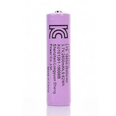LYS18650 2600mAh 리튬이온 충전 배터리, 1개, 1개입