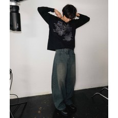 [미나브] 코퍼럴 레터카드 티셔츠 [블랙]