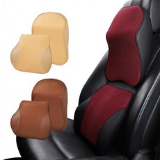 차량용 베개 고급 등 목 쿠션 허리 받침 헤드레스트 넥 배게, 목쿠션 브라운, 목쿠션 브라운, 1개