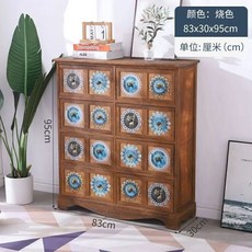 폭좁은수납장 서랍장 미니 고풍스러운 고가구 옛날 수납장, G. 밤색 서랍 16개 83x30x95cm 풀세트