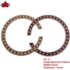 2PCS 클래식 어쿠스틱 사운드 기타 로즈 인레이 우드 서클 데칼 부품 스티커, style 7