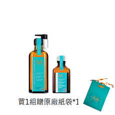 摩洛哥優油 優油100ml+(輕)優油25ml 原廠提袋 護髮油組, 1組