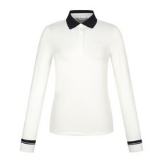 M 핑골프웨어 NQC 121D3TO051_WH 여성 배색 카라 긴팔 티셔츠 3116885