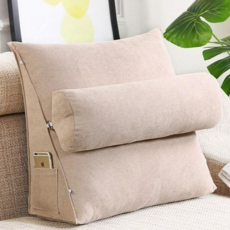 三角形靠枕 L號, 淺米色