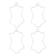 4x 비키니 수영복 걸이 소년 소녀 드레스 홀더 침실용 옷걸이, 57cmx28cm, 금속, 로즈 아우레이트, 1개