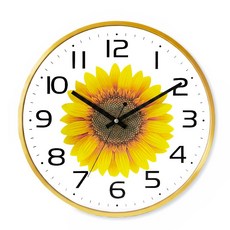 [국산/무소음] 리갈 310 해바라기 무소음 벽시계, 골드