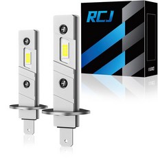RCJ 안개 날씨 전구 H7 전구 6000K 쿨 화이트 냉각 팬 포함 플러그 앤 플레이 2개 팩, H1