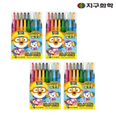 지구화학 뽀로로 미니 색연필 샤프식, 16색, 4세트