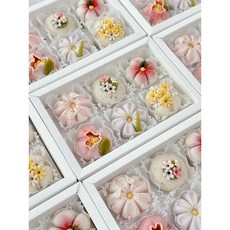수제 꽃화과자 선물세트 6구 리본포장, 50g, 1세트