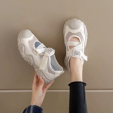 style dr 여성 스니커즈 벨크로 메리제인 통굽 키높이 운동화 슬립온
