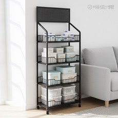 라이크하우스 편의점 간식 스낵 과자 진열대 매대 4단, 블랙, 1개