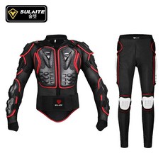 모터사이클 반바지 남녀공용 팬츠 바이커 장비 오프로드, 블랙 앤 레드 세트
