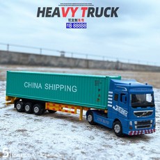 RS7 RC 겸용 합금 자동차 모형 원격조종 수집 장식품 소년 장난감 모델 중장비, 공학 운송차, 컨테이너 운송차 그린 차이나