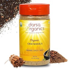 다르사 유기농 옐로우 머스타드 씨앗 5.3온스 - USDA 유기농 비 GMO 코셔 글루텐 프리 씨앗으로 절임 요리 소스 및 카레 향료용 정통 인도 향신료, Chai Masala, 3.5 Ounce (Pack of 1), 1개