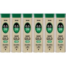 자바펜 나노골드 샤프심 2B, 0.5mm, 6개