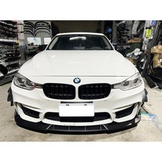 適用 BMW 3系 4系 F30 競速版 消光黑 前下巴, 1個