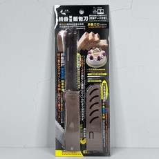 台灣製 上龍 麵包刀 鋸齒刀 烘焙用具 攜帶式麵包刀 蛋糕刀 甜點 龍族折疊附套麵包刀 TL-1338, 1個, 棕色